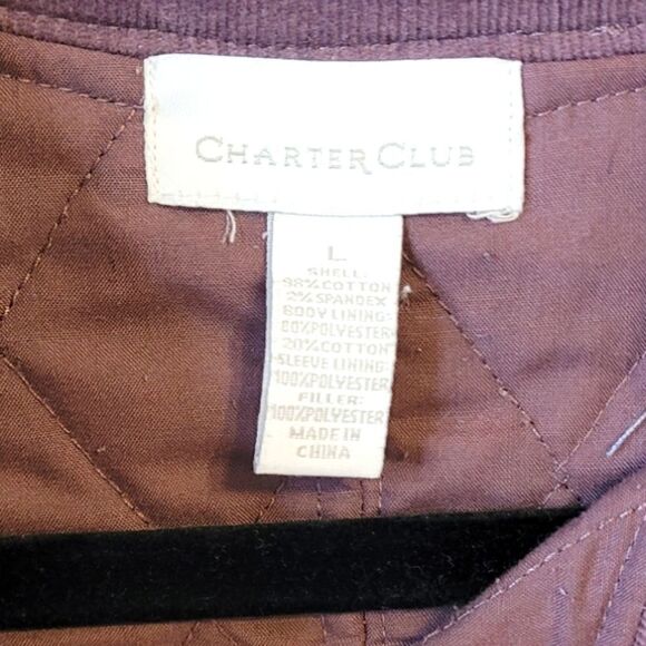Charter Club Mauve Micro Corduroy Quilted Chore Jacket - Picture 3 of 6